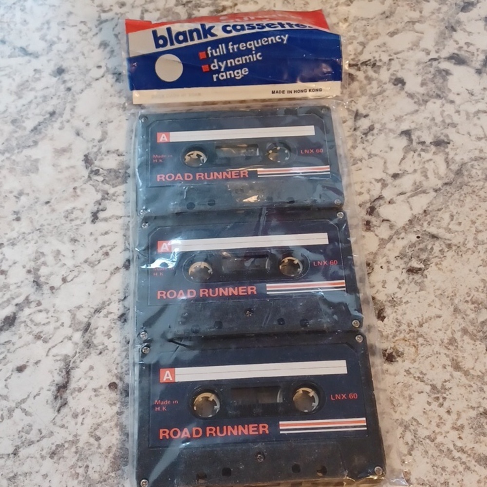Blank cassettes tapes,  vintage audio tapes set of 3